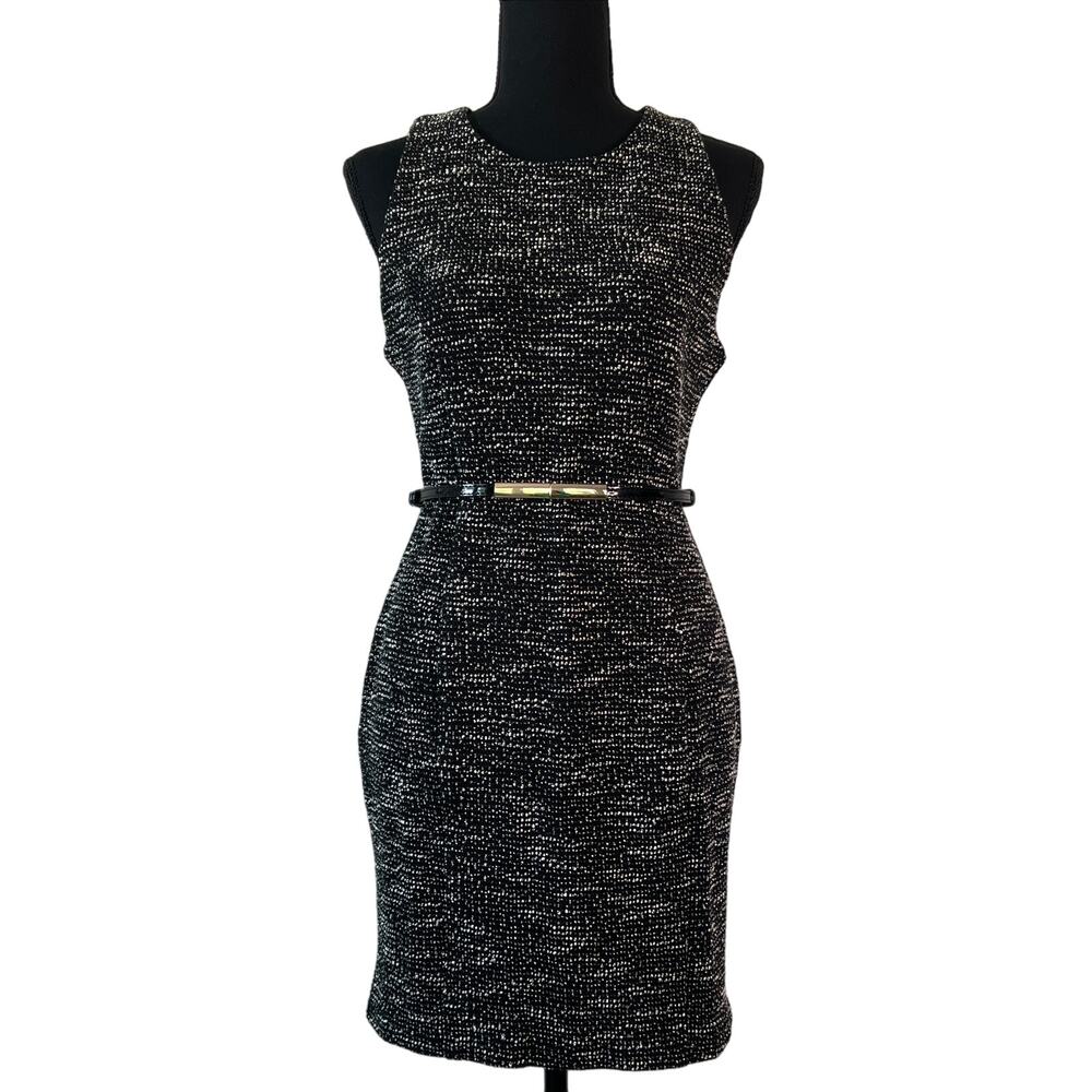 Revolve x Lanston Tweed Sheath Dress Black White Body Con Minimalism